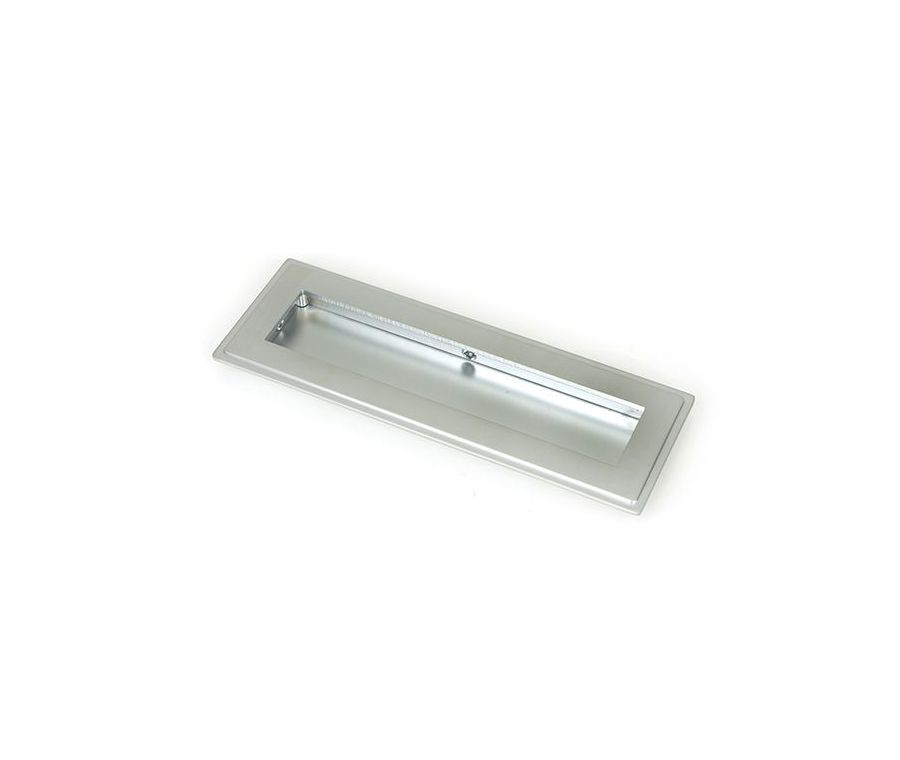 Satin Chrome 175mm Art Deco Rectangular Flush Pull Handle | 50636