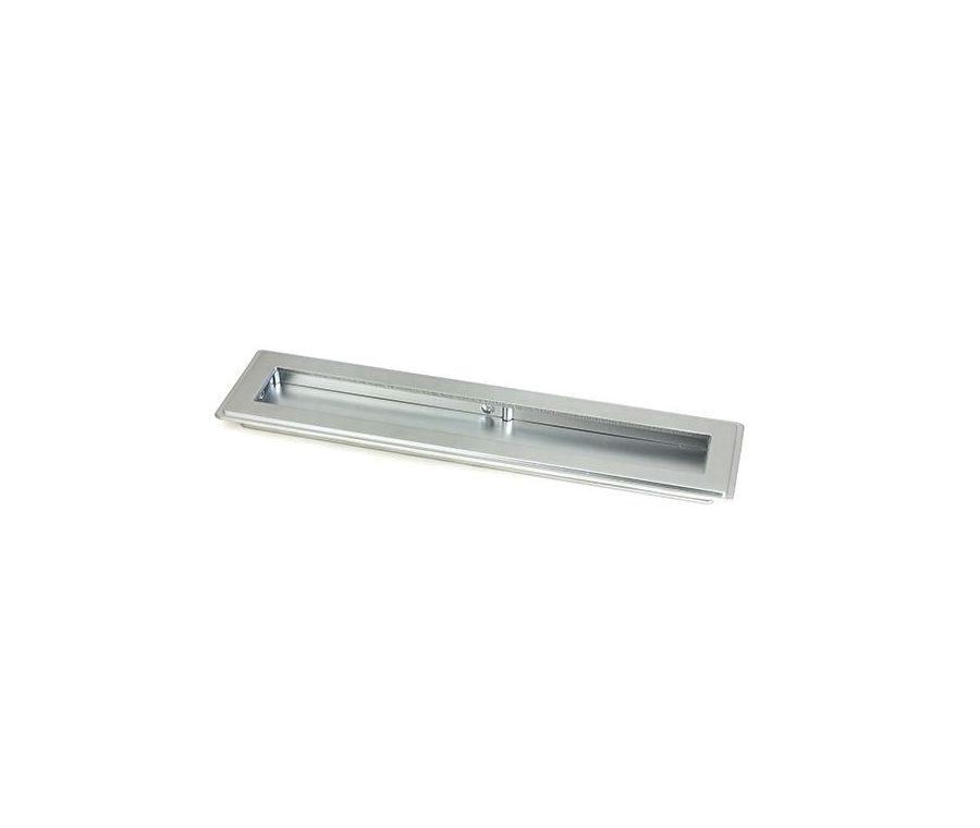 Satin Chrome 250mm Art Deco Rectangular Flush Pull Handle | 50637