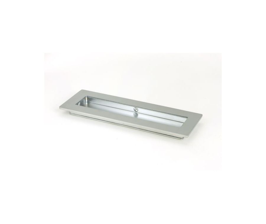 Satin Chrome 175mm Plain Rectangular Flush Pull Handle | 50638