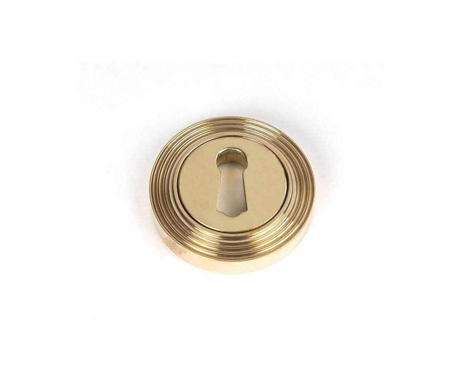 Polished Brass Round Standard Keyhole Escutcheon (Beehive) | 50748