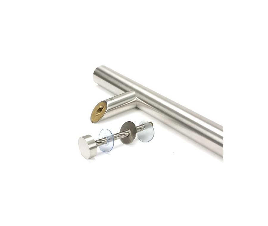 From the Anvil 1800mm (316) Satin SS Offset Bolt Fix T Bar Pull Handle | 50783