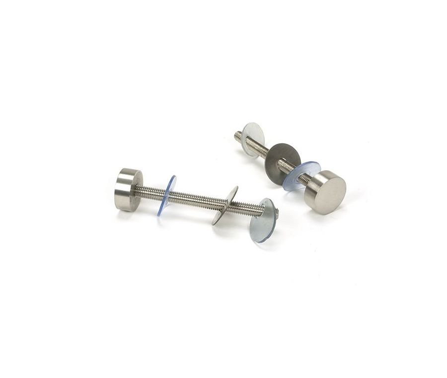 Satin Stainless Steel (304) 50mm Bolt Through Fixings for offset T Bar (2) | 50818