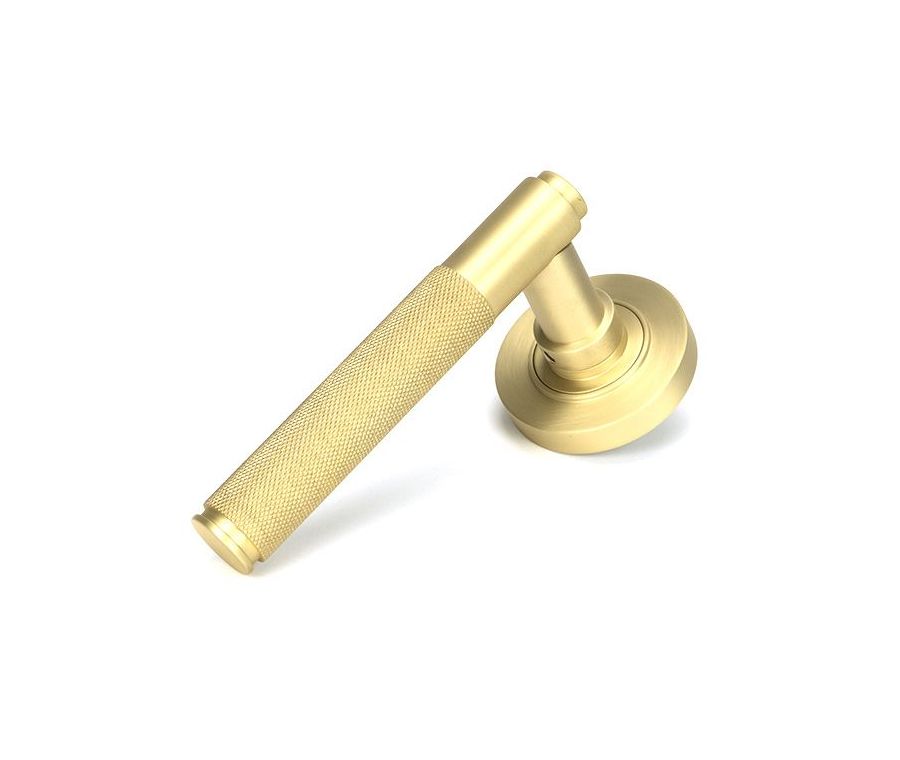 Set From the Anvil Satin Brass Brompton Lever on Plain rose | 50843 | 50847
