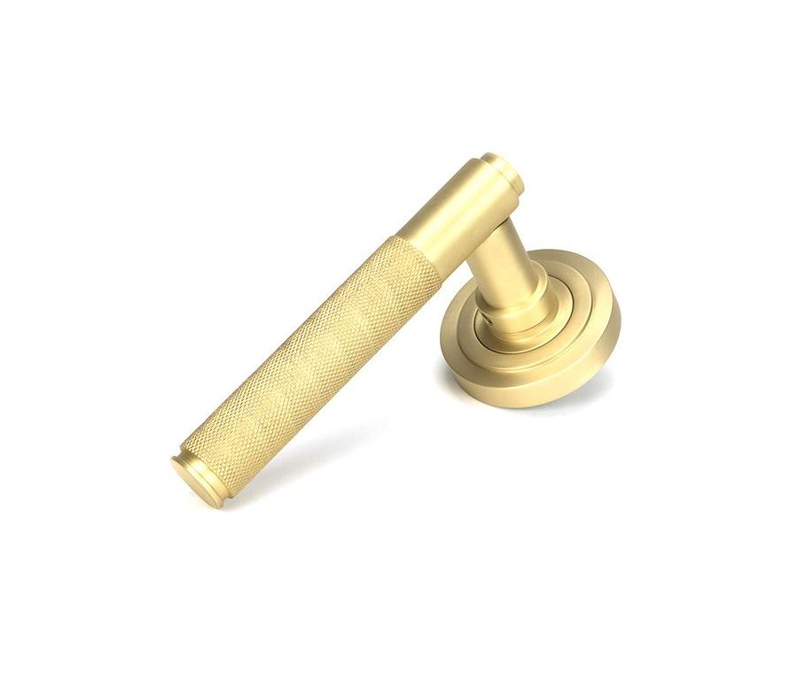 Set Anvil Satin Brass Brompton Lever on Art Deco rose | 50844 | 50848