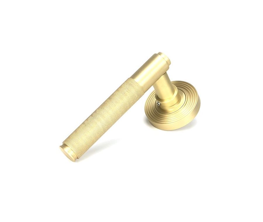 Set Anvil Satin Brass Brompton Lever on Beehive rose | 50845 | 50849