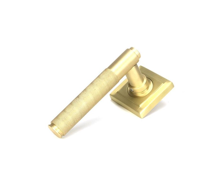 Set Anvil Satin Brass Brompton Lever on Square rose | 50846 | 50850