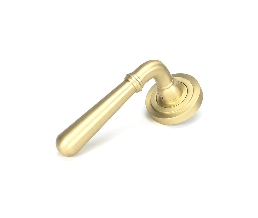 Set Anvil Satin Brass Newbury Lever on Art Deco rose | 50854 | 50858