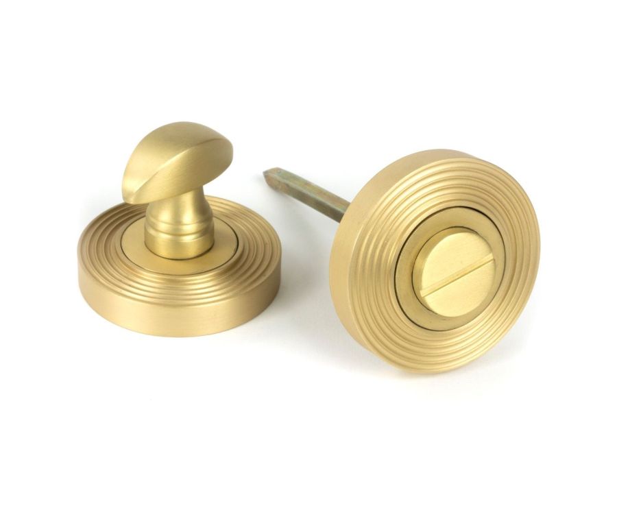 Satin Brass Round Thumbturn Set (Beehive) | 50882
