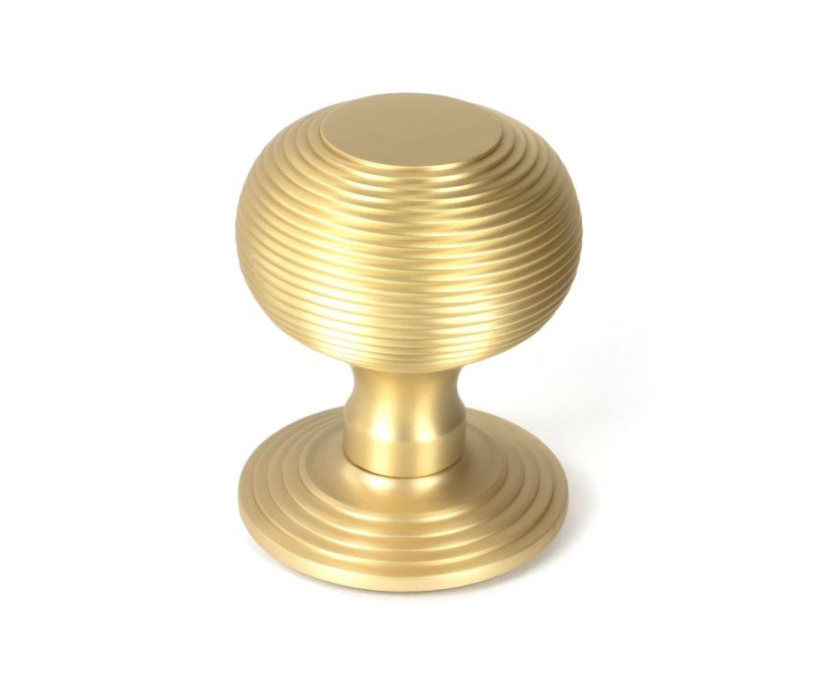 Satin Brass Beehive Centre Door Knob | 50887