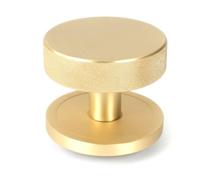 Satin Brass Brompton Centre Door Knob (Plain) | 50893