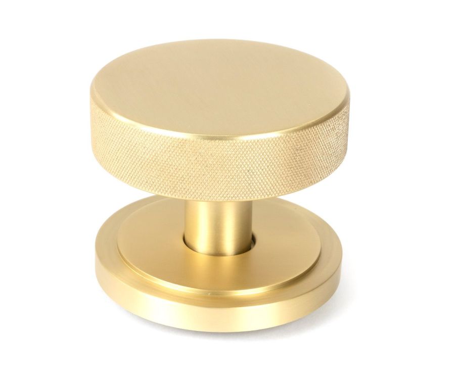 Satin Brass Brompton Centre Door Knob (Art Deco) | 50894