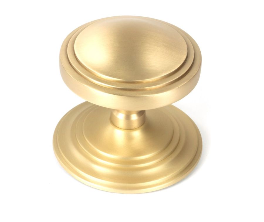 Satin Brass Art Deco Centre Door Knob | 50897