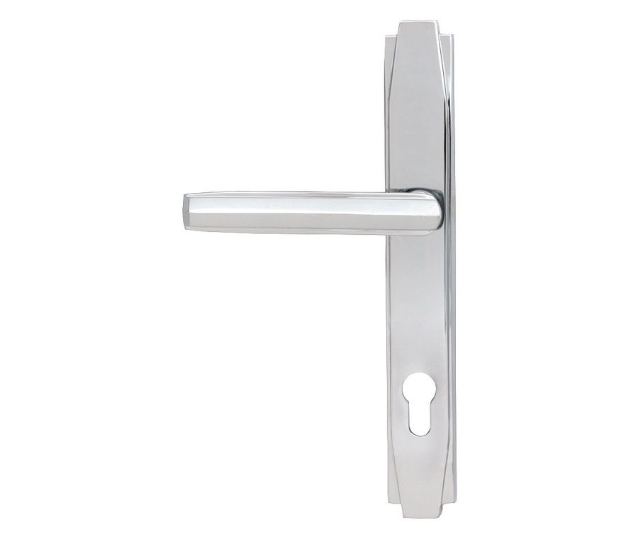Set Anvil Polished Chrome Art Deco Slimline Lever Espag. Lock Furniture | 51188