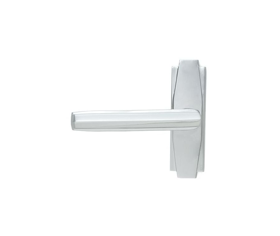 Set Polished Chrome Art Deco Lever on Rose | 51194