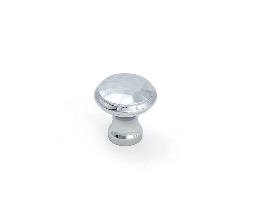 Polished Chrome Hammered Cabinet Knob - Small