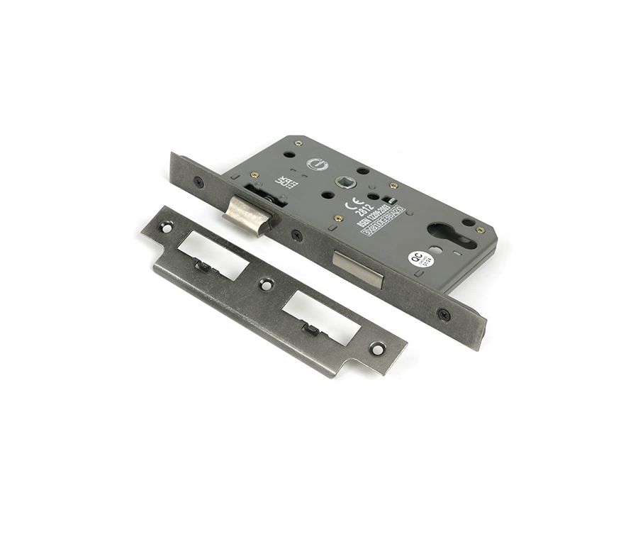 Pewter Euro Din Sash Lock - 60mm Backset/72mm Centre