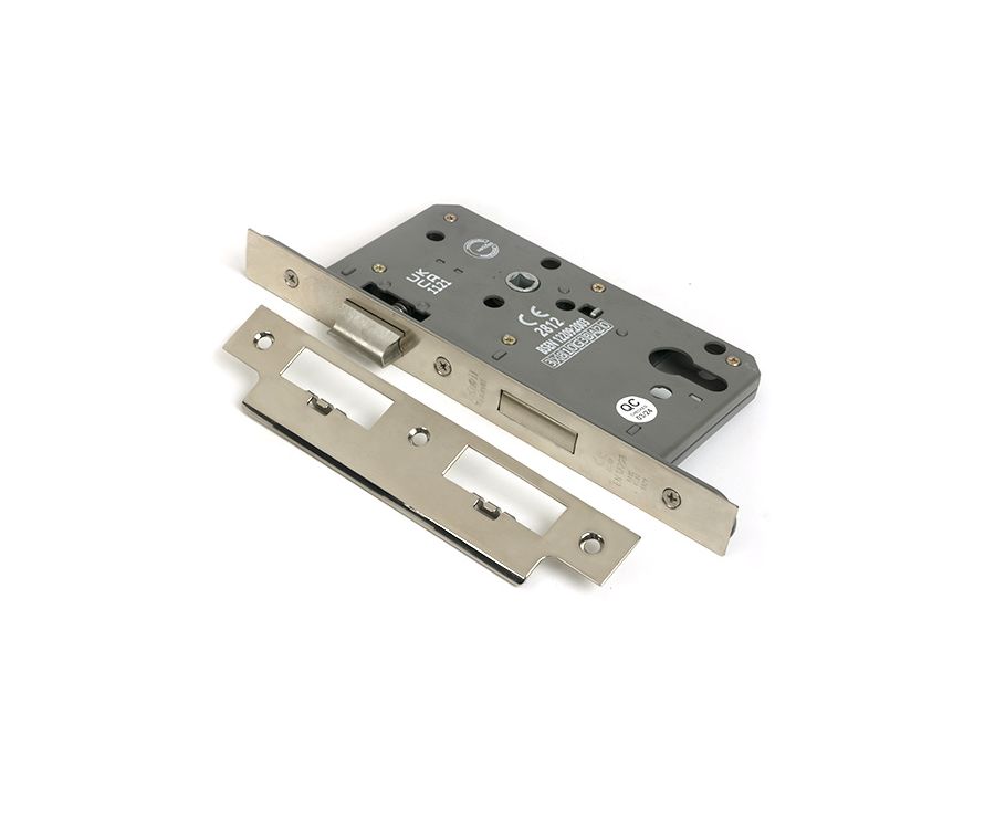 Polished Nickel Euro Din Sash Lock - 60mm Backset/72mm Centre