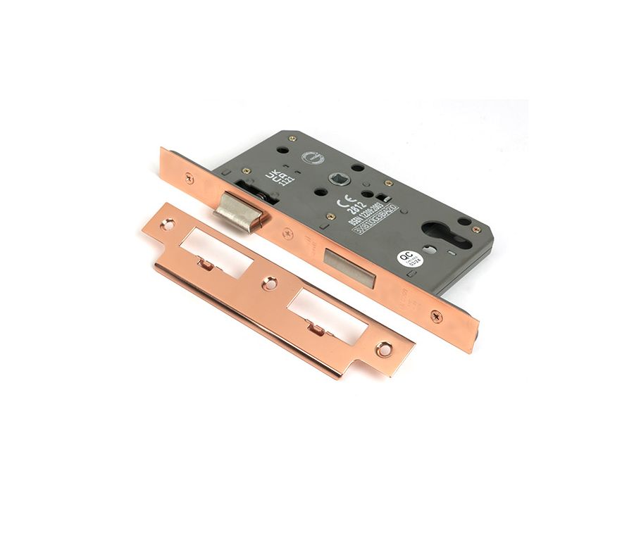Polished Bronze Euro Din Sash Lock - 60mm Backset/72mm Centre