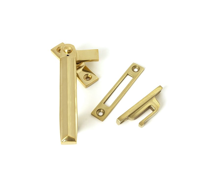 Polished Brass Locking Art Deco Fastener - LH