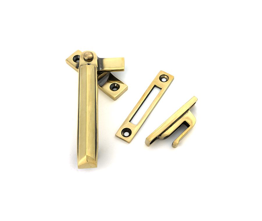 Aged Brass Locking Art Deco Fastener - LH