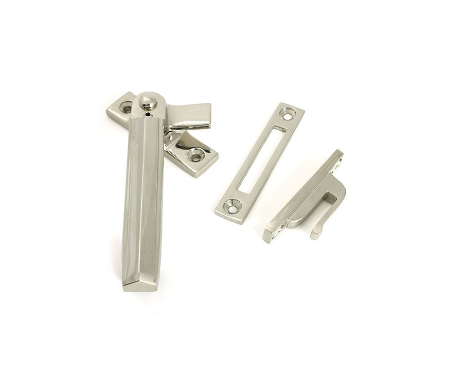 Polished Nickel Locking Art Deco Fastener - LH