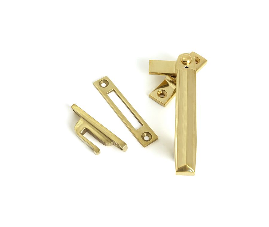 Polished Brass Locking Art Deco Fastener - RH