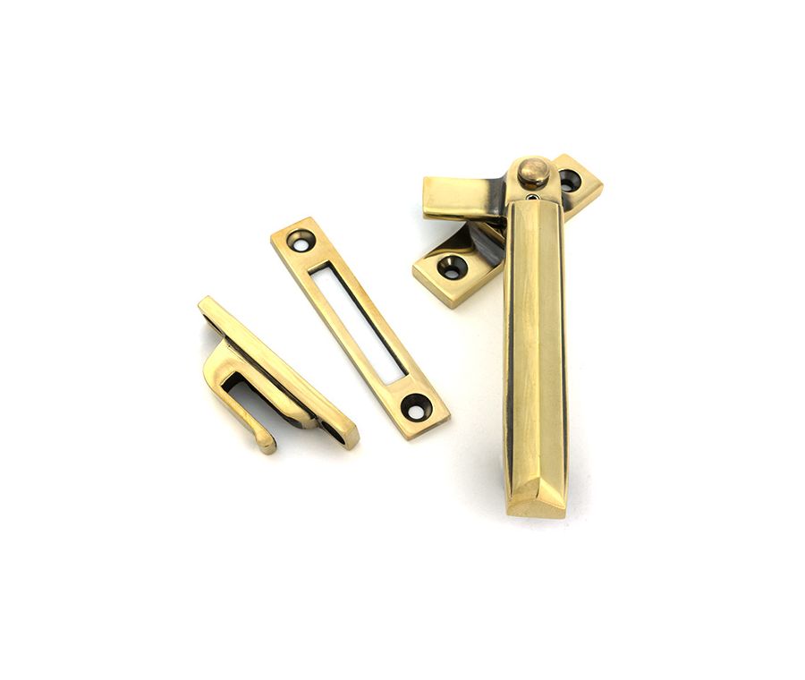Aged Brass Locking Art Deco Fastener - RH