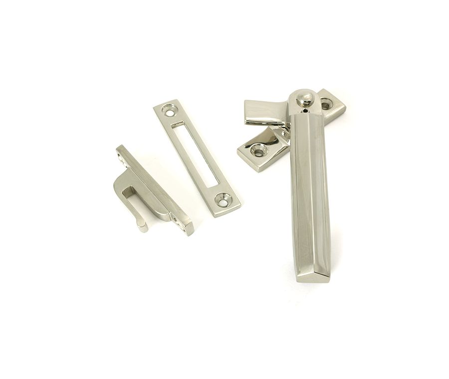 Polished Nickel Locking Art Deco Fastener - RH
