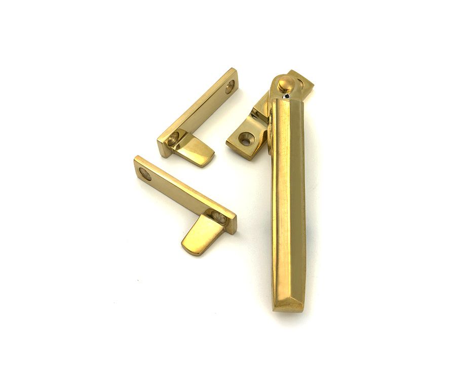 Polished Brass Night-Vent Locking Art Deco Fastener