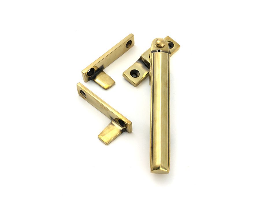Aged Brass Night-Vent Locking Art Deco Fastener