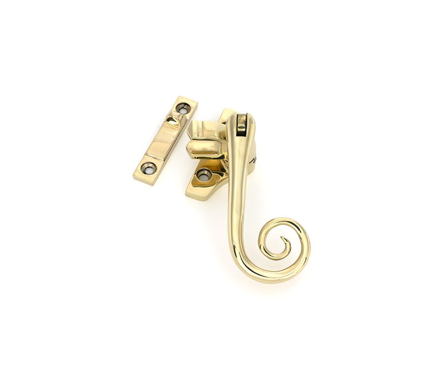 Polished Brass Night-Vent Locking Monkeytail Fastener (Steel Window)