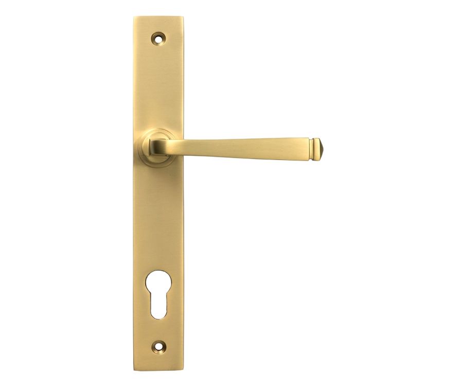 Satin Brass Avon Slimline Lever Espag. Lock Set  |  52084