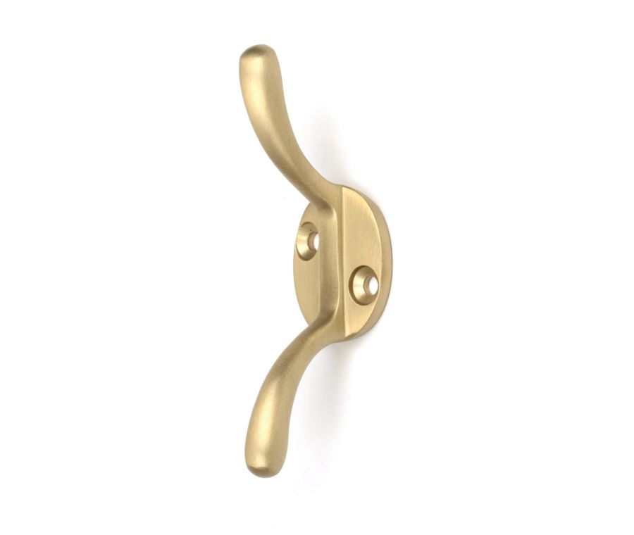 Satin Brass Newbury Cleat Hook  |  52253