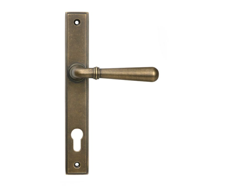 Burnished Brass Newbury Slimline Lever Espag. Lock Set  |  52285