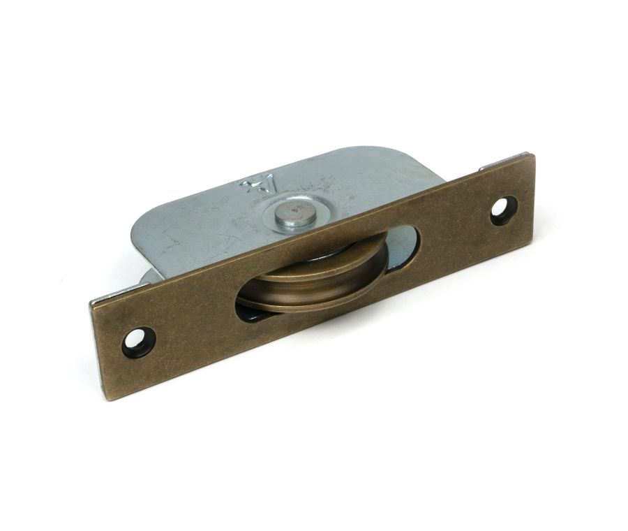 Burnished Brass Square Ended Sash Pulley 75kg  |  52386