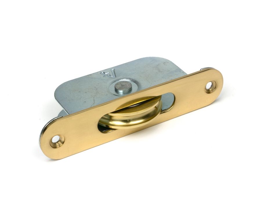 Lacquered Brass Radiused Sash Pulley 75kg  |  52393