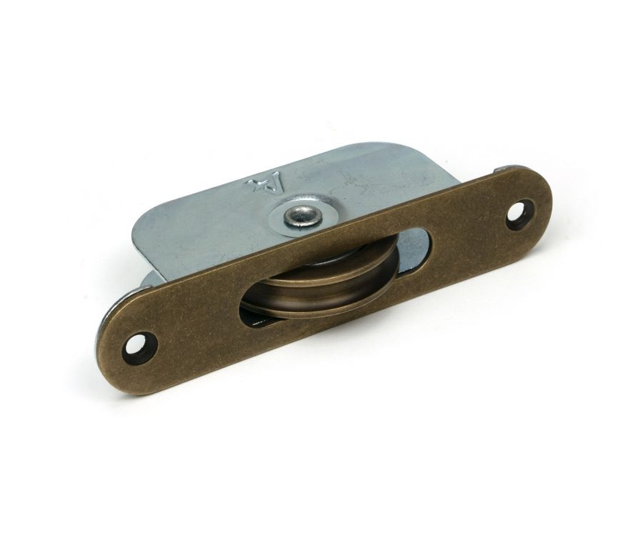 Burnished Brass Radiused Sash Pulley 75kg  |  52397
