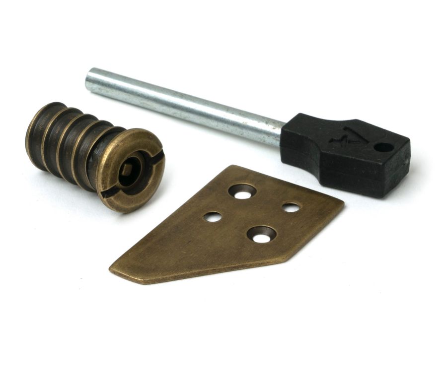 Burnished Brass Key-Flush Sash Stop  |  52399