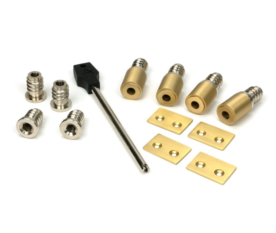 Satin Brass Secure Stops (Pack of 4)  |  52403