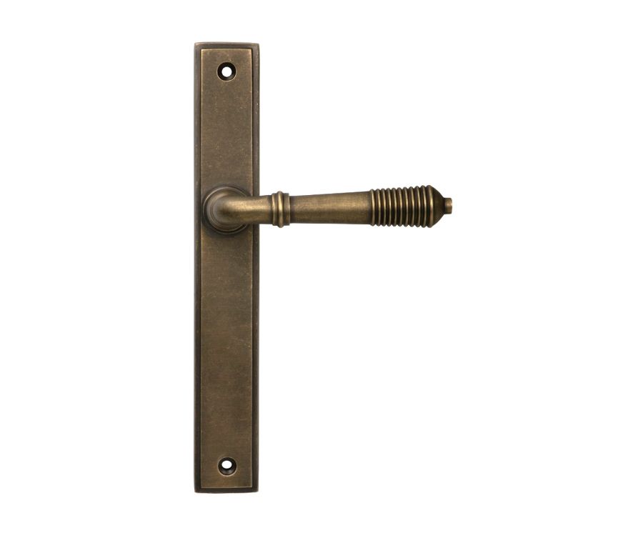Burnished Brass Reeded Slimline Lever Latch Set  |  52426