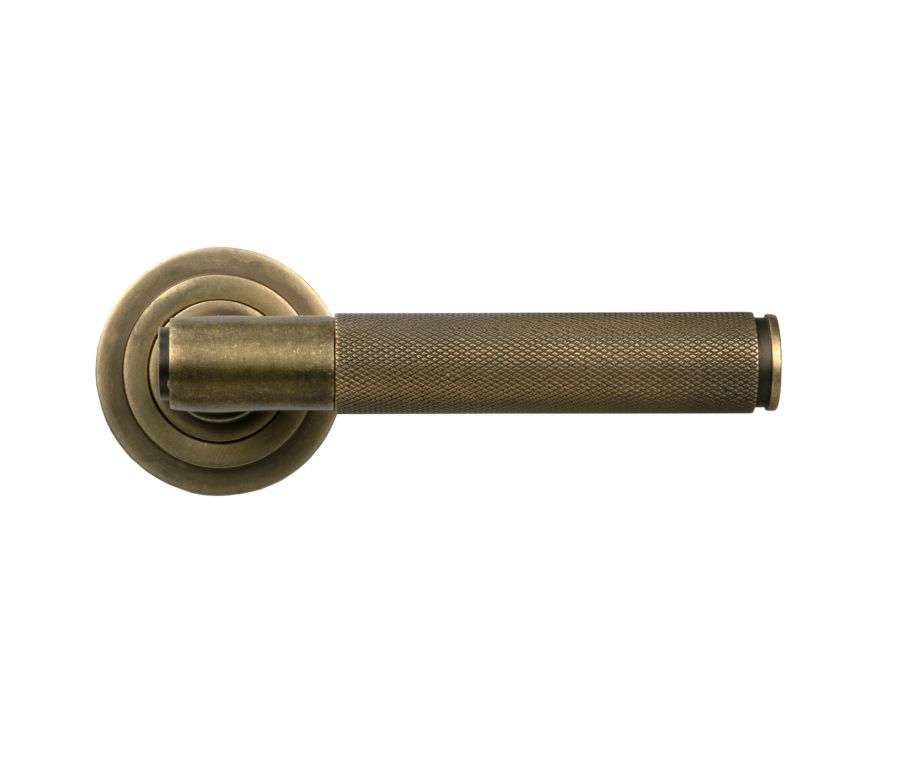 Burnished Brass Brompton Lever on Rose Set (Art Deco)  |  52434