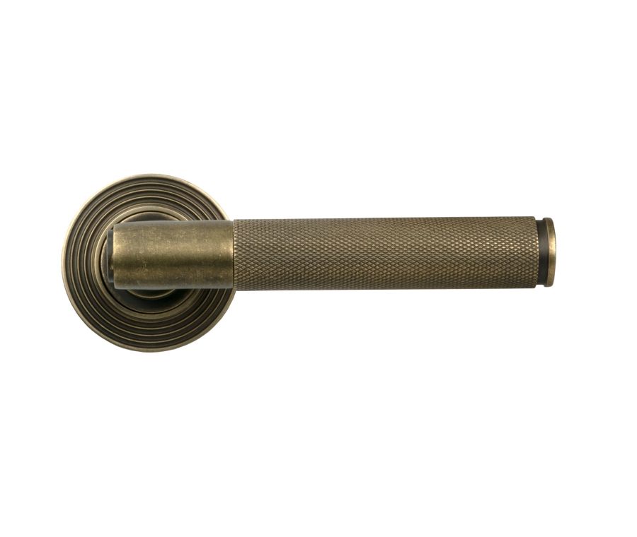 Burnished Brass Brompton Lever on Rose Set (Beehive)  |  52435