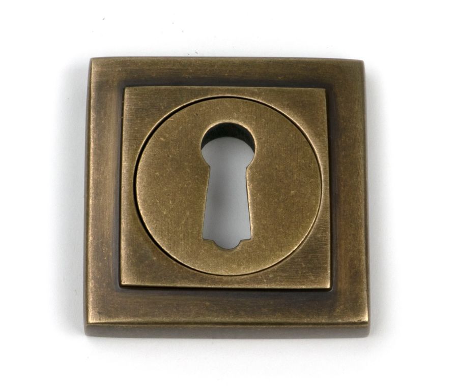 Burnished Brass Round Escutcheon (Square) | 52446