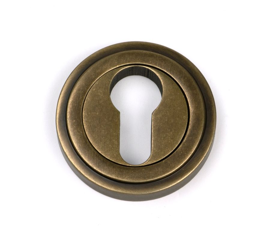 Burnished Brass Round Euro Escutcheon (Art Deco) | 52448