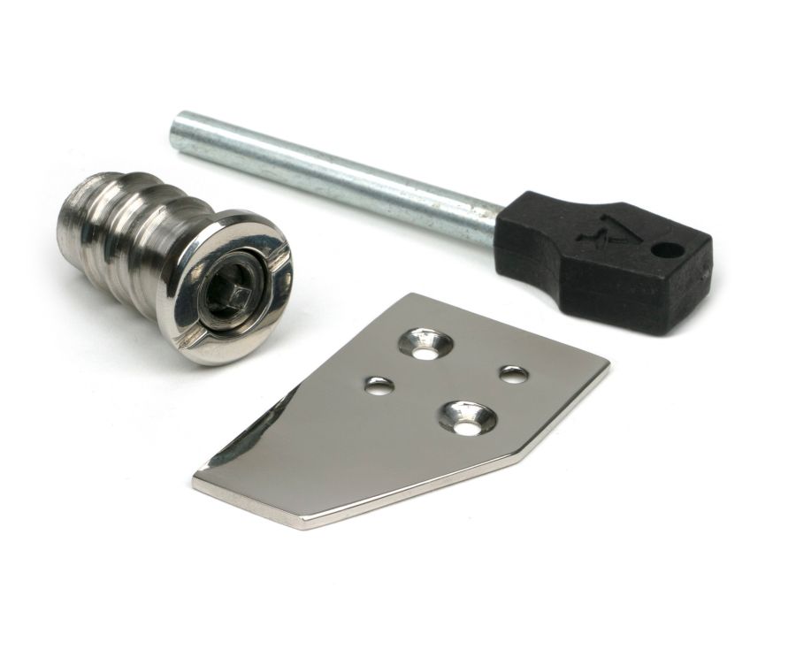 Polished Marine SS (316) Key-Flush Sash Stop  |  52474