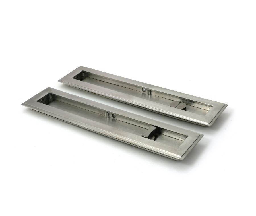 Satin Marine SS (316) 250mm Art Deco Rectangular Pull -Privacy Set  |  52500