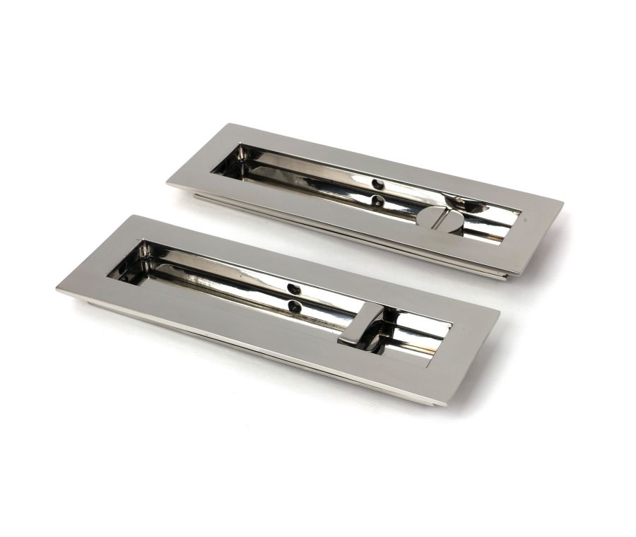 Polished Marine SS (316) 175mm Plain Rectangular Pull - Privacy Set  |  52501