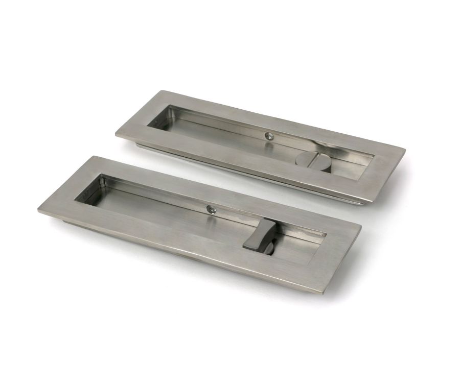 Satin Marine SS (316) 175mm Plain Rectangular Pull - Privacy Set  |  52502