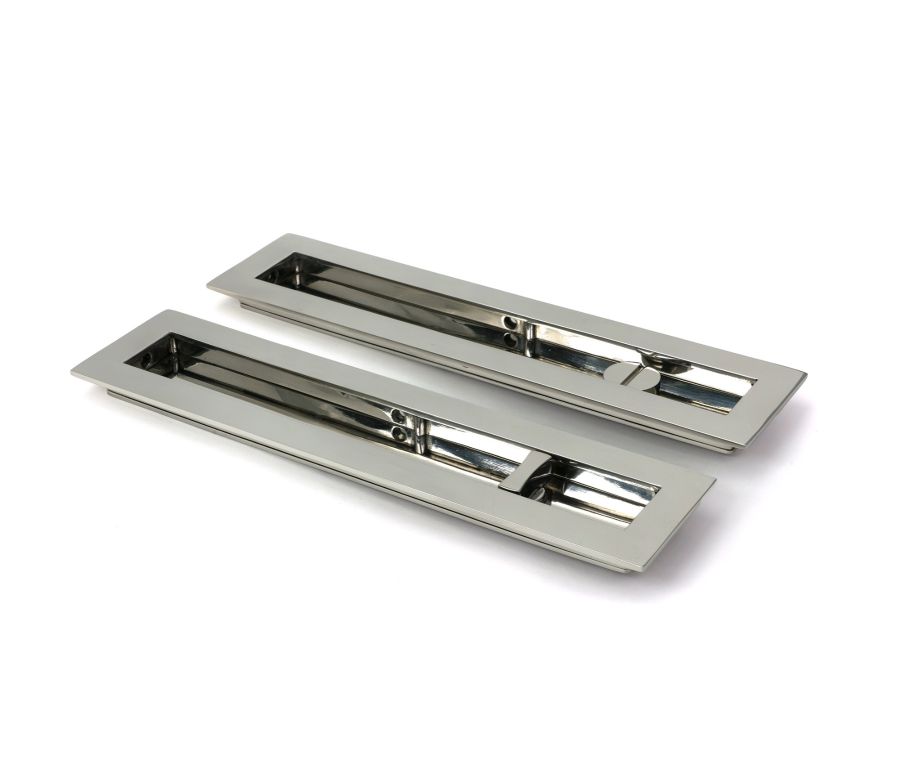 Polished Marine SS (316) 250mm Plain Rectangular Pull - Privacy Set  |  52503
