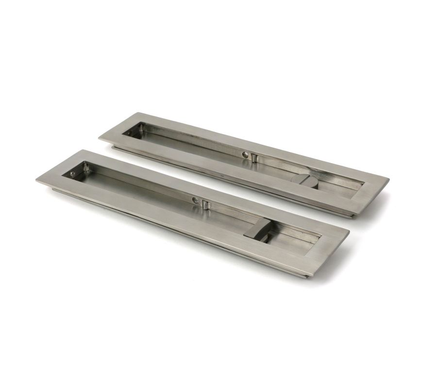 Satin Marine SS (316) 250mm Plain Rectangular Pull - Privacy Set  |  52504